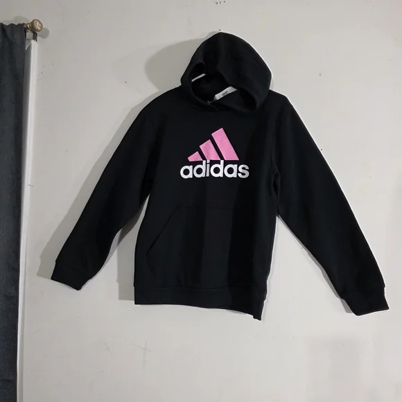 Adidas Black Hoodie with Pink Logo - Picture 4 of 8